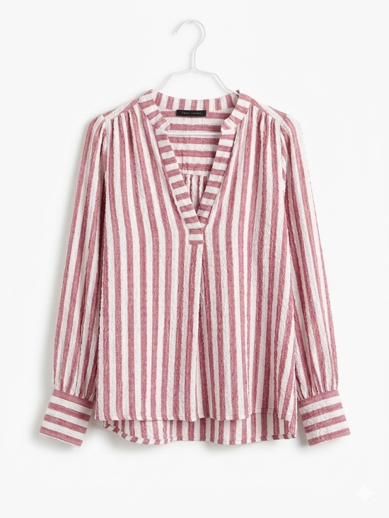 Jane and Delancey Tops - Coastal Jane & Delancey X Anthro Striped V-Neck Top Nautical Normcore Oversized